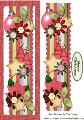 Christmas Tree with Baubles Border Tall Dl