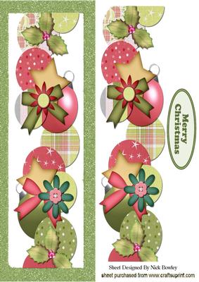 Christmas Baubles and Holly Tall Dl