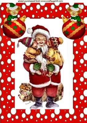 Love You Santa! with Cute Mice on Baubles A4