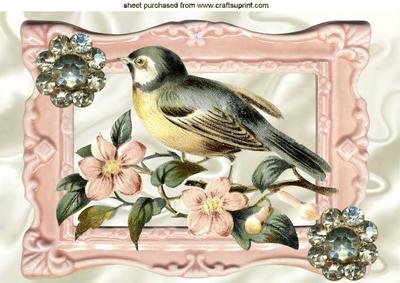 Son Bird with Peach Flowers and Jewels A4