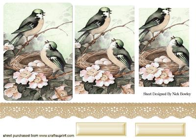 Song Bird with Peach Flowers and Lace, Pyramids