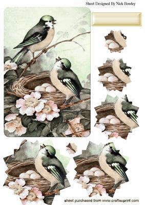 Song Bird with Flower Pyramids