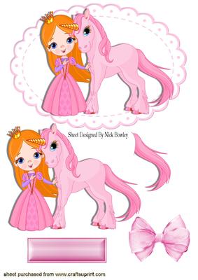 Pink Unicorn with Little Princess