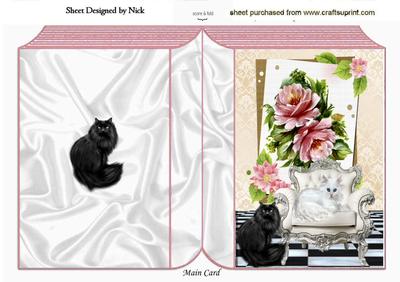 Pampered Persian Kitties with Pink Roses Folded Book