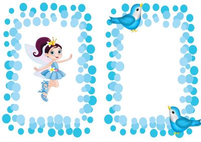 Faerie Princess with Blue Birds A4 Insert