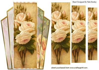 Art Deco Frame with Peach Roses Pyramids