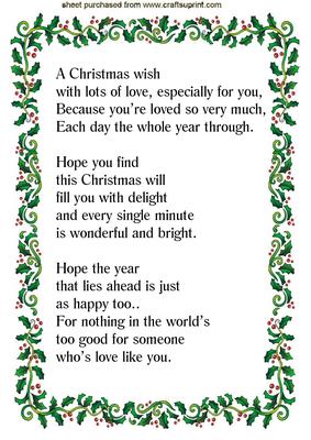 Lovely Holly A4 Insert with Verse