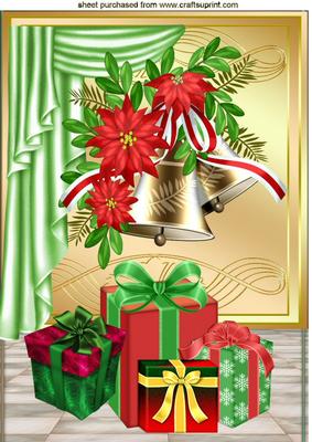 Christmas Bells with Lots of Presents A4