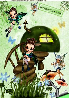 Cute Little Faeries in the Faerie Glenn A4 Topper