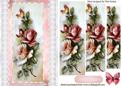 Shades of Pink Roses with Broderie Anglaise Pyramids