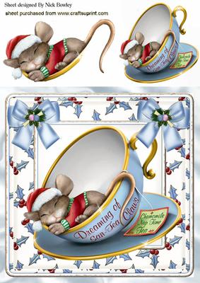 Mouse Dreaming of San_tea Claws in Teacup 8x8