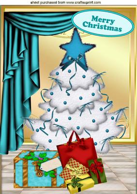 Christmas Trunk with Presents and Tree A4
