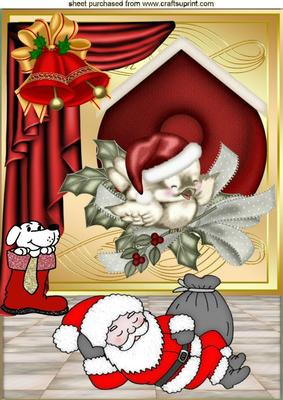 Time to Wake Up Santa! Cute Robin A4