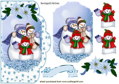 The Snowman Family Topper, and Card Front