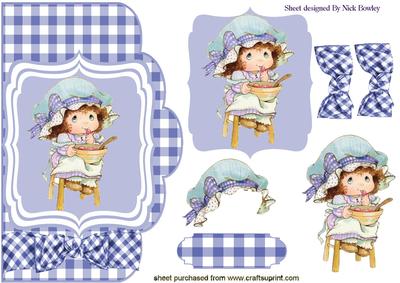 Little Girl Eating Strawberries Topper on Card Front