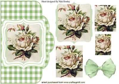 Rose Topper Pyramids with Bow, & Card Front