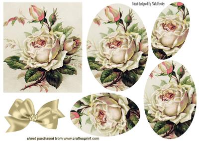 Pink Roses Oval Pyramids with Cream Bow