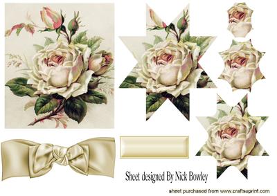 Pink Roses Star Pyramids with Cream Bow