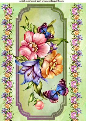 A Summer Spray of Flowers & Butterflies A4