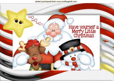 Santa and Friends with Cheeky Star A4