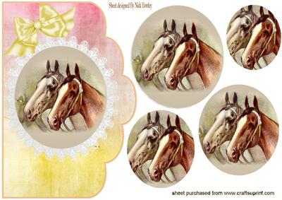 Pretty Horses on Lace Round Pyramid, Topper