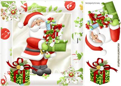 Lovely Santa with Lots of Pressies 8x8