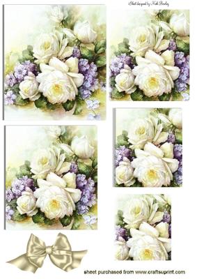 Cream Roses, & Lilac Flowers Pyramids