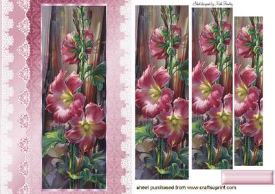 Pink Garden Flowers with Lace Pyramids