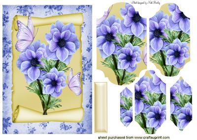 Pretty Blue Flowers on a Scroll Bracket Pyramids