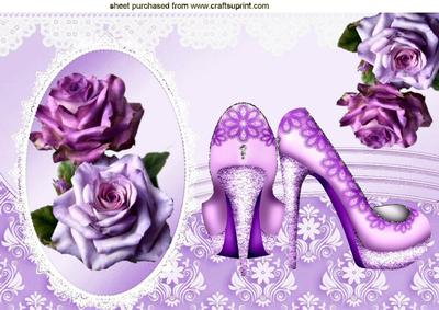 Pretty Pink/purple Roses, with Sparkle Shoes A4
