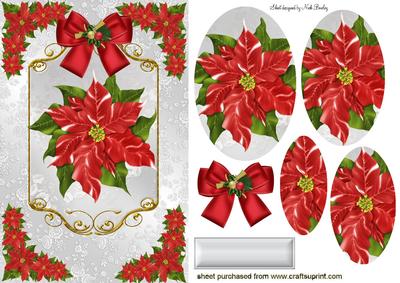 Poinsettia with Bow, Oval Pyramids