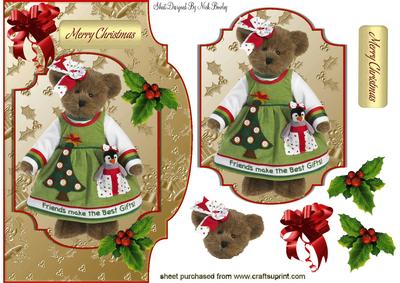 Friends Make the Best Gift Cute Bear Topper & Card