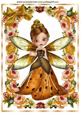 Flower Faerie in Rose Frame A4