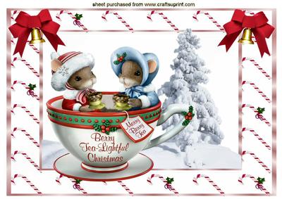 Warmer in Here! Cute Mice in a Teacup A4
