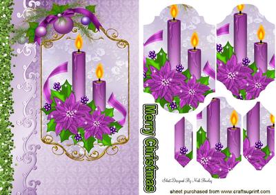 Lilac Candles Bracket Pyramids & Card