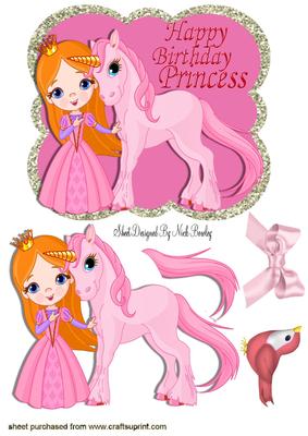 Birthday Princess with Her Little Pink Pony