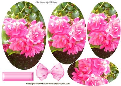 Bright Pink Flowers Oval Pyramids