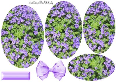A Spray of Purple Geranium Oval Pyramids