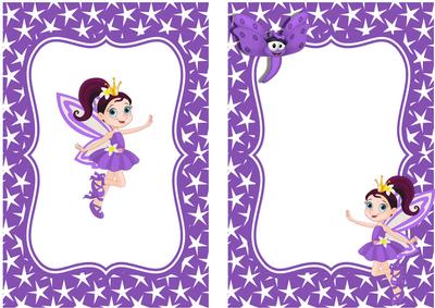 Little Faerie in Purple Star Frame A5 Insert