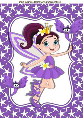 Faerie in Purple Star Frame A4