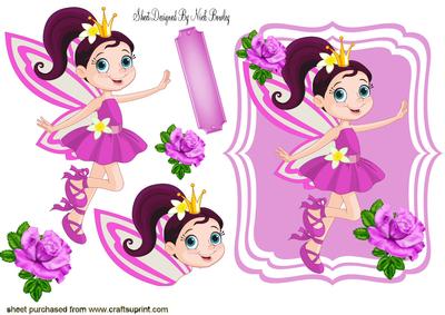 Cute Pink Faerie with Pink Roses