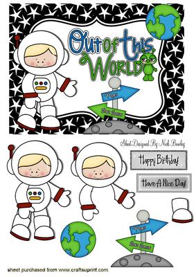 Out of This World with Astronaut in Star Frame