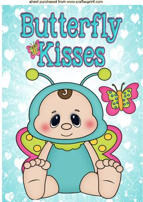 Butterfly Kisses Baby with Butterfly A4