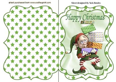 Santas Little Helper with Presents Bracket Card