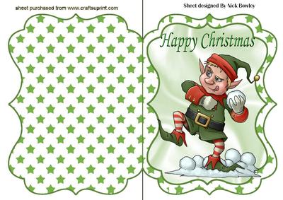 Santas Naughty Little Elf, Bracket Card