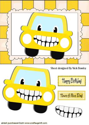 Yellow Toony Car with a Pair of Gnashers