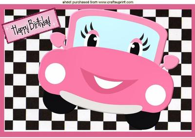 Love Them Eyelashes, My Pink Toony Car A4