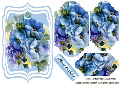 Blue Flower Arrangement Bracket Pyramids