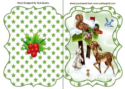 Cute Deer with Winter Friends Bracket Card