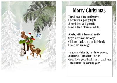 Cute Deers in the Snow with Friends A5 Insert & Verse